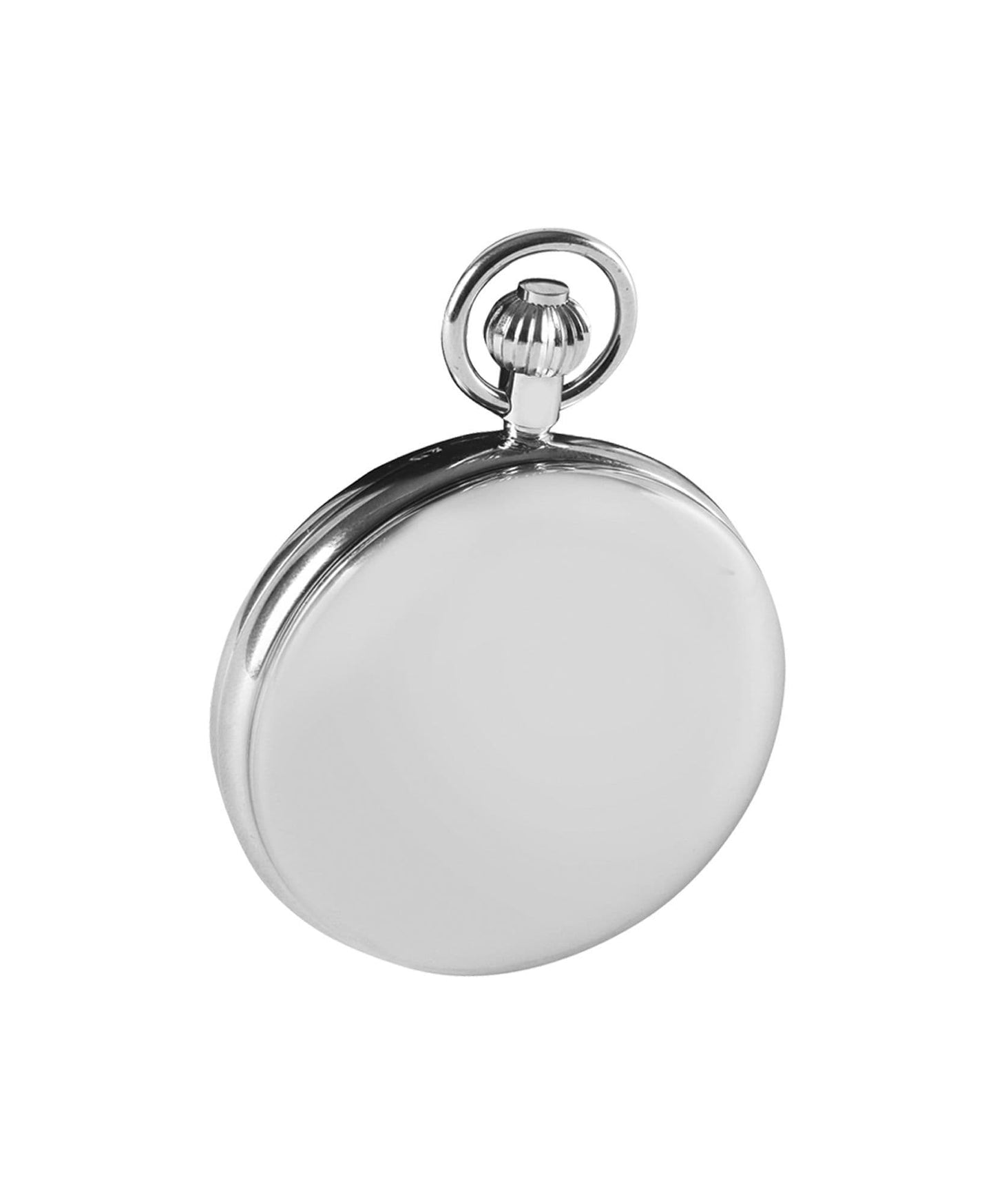 Mechanical Chrome Plated Twin Time Zone Pocket Watch With Chain