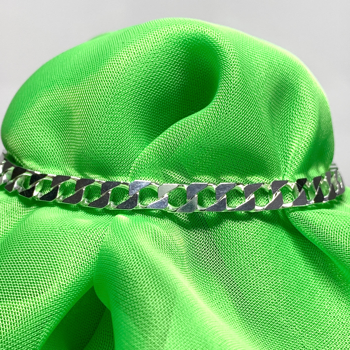 Men’s Square curb solid silver necklace