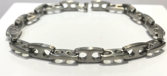 Men's Stainless Steel Square Figure 8 Link Bracelet