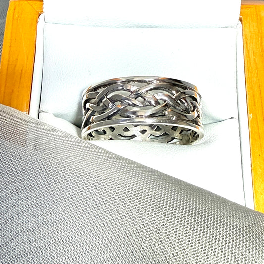 Men’s Ring Gents Sterling Silver 9 mm Wide Celtic