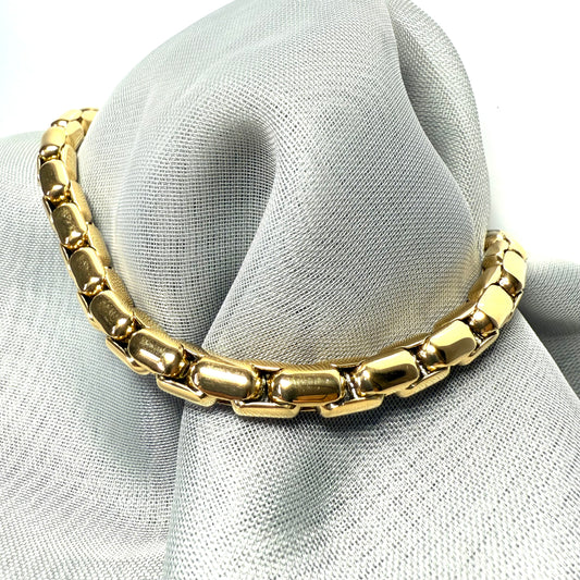 Men's heavy gold plated oval snake belcher link chain