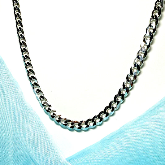 Men's necklace heavy solid sterling silver curb chain