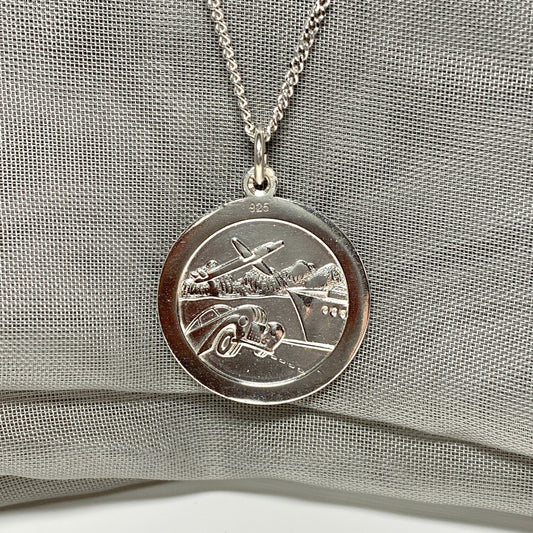 Men’s double sided St. Christopher solid sterling silver round shaped