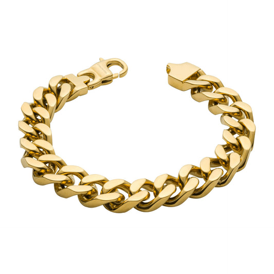 Men's heavy gold plated 8.5 inch curb bracelet