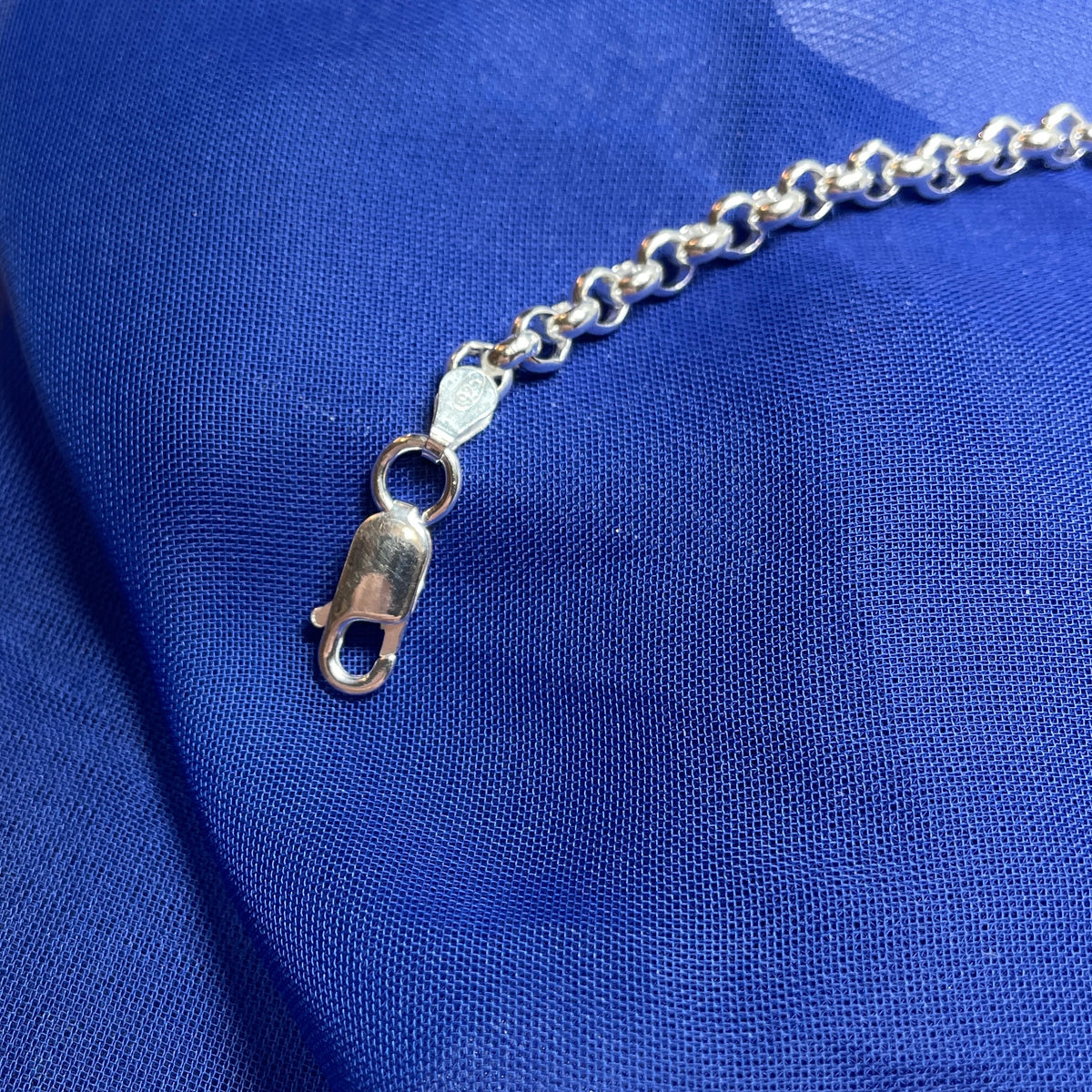Men's solid sterling silver round belcher bracelet