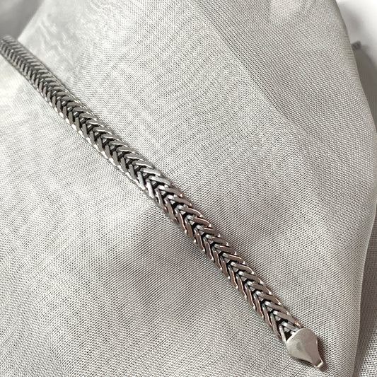 Men's sterling silver flat Spiga bracelet 8.75 inches