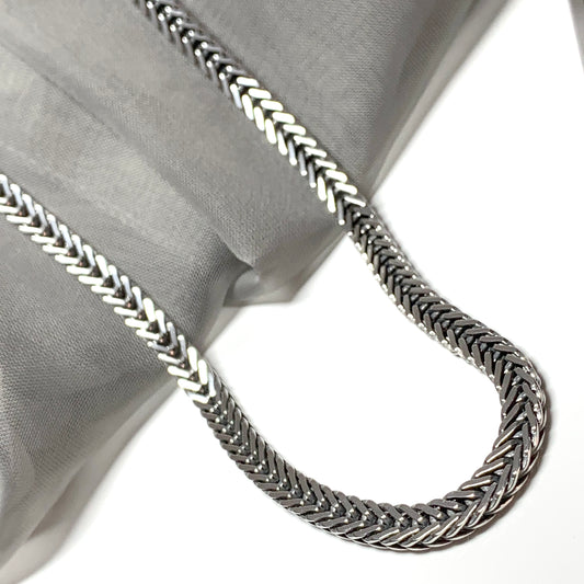 Men's sterling silver flat Spiga necklace chain 22 inches