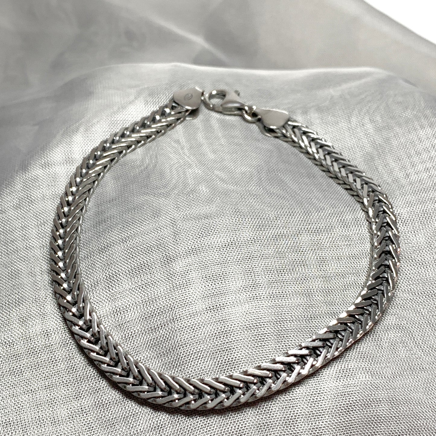 Men's sterling silver flat Spiga bracelet 8.75 inches