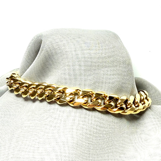 Men's heavy gold plated filed curb link chain