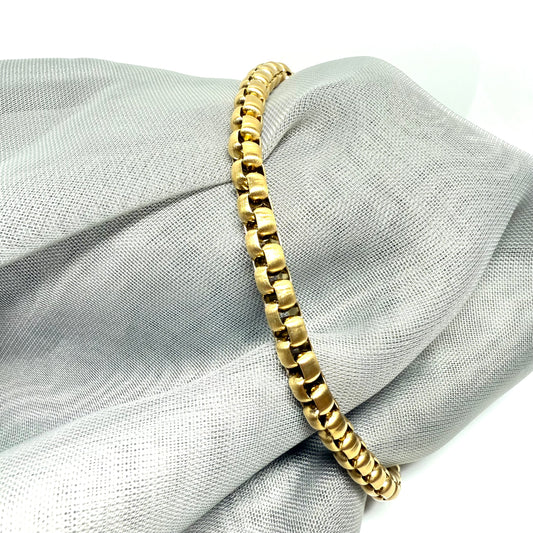 Men's matt gold plated rounded belcher inches long