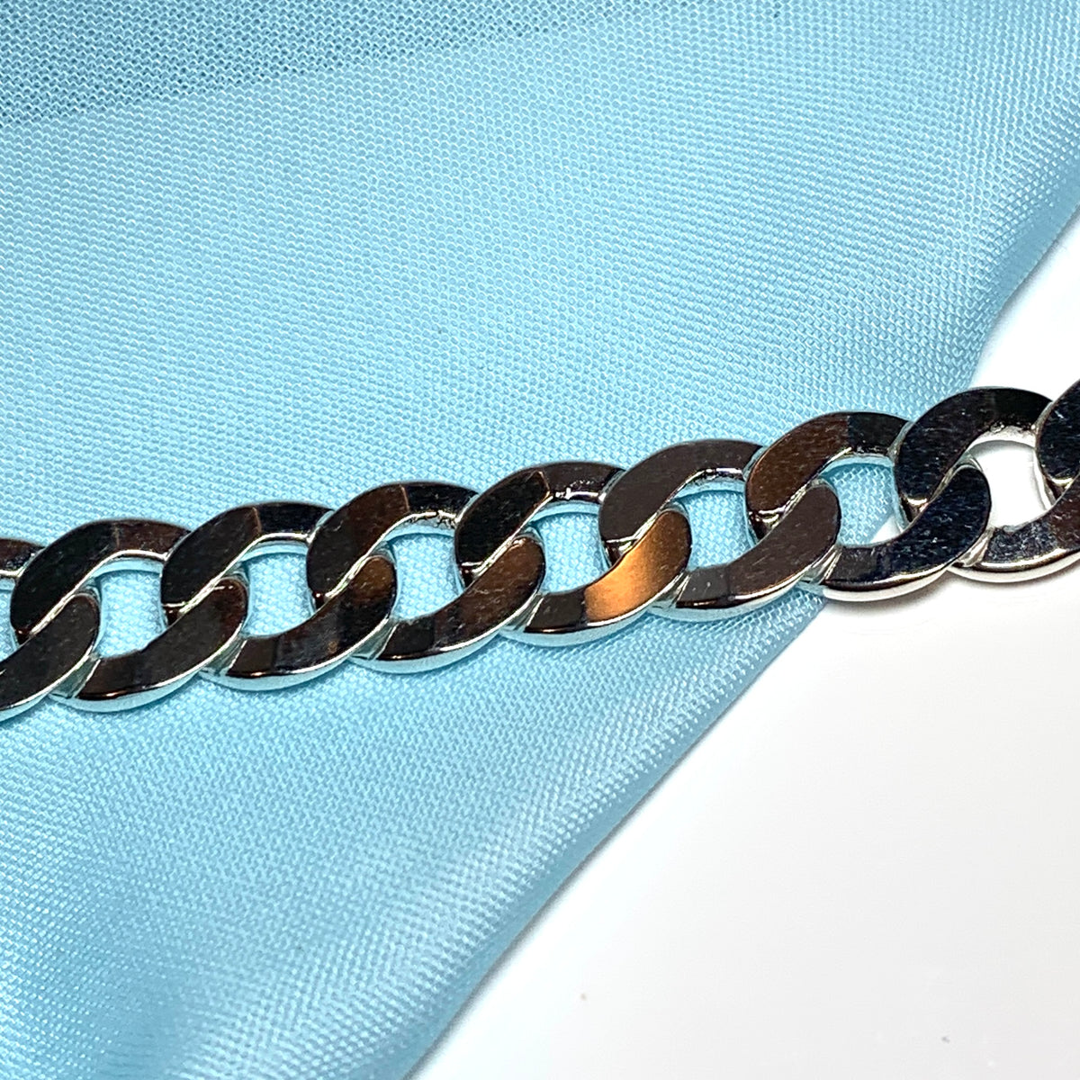 Mens solid sterling silver extra heavyweight curb necklace chain