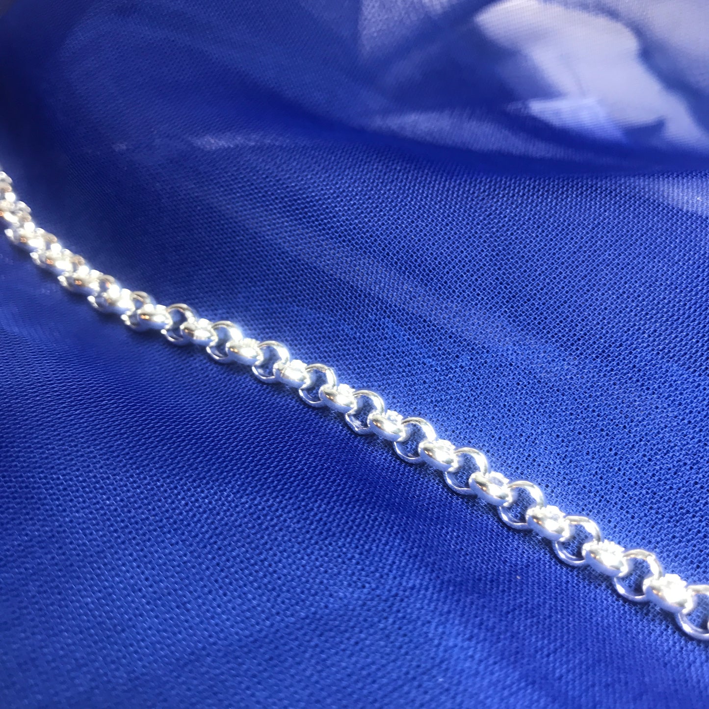 Men's solid sterling silver round belcher bracelet