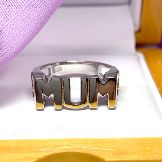 Mum ring sterling silver