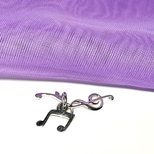 Musical note solid charm sterling silver