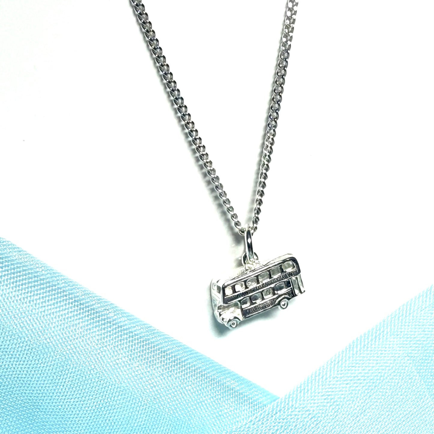 Necklace London bus double decker bus solid pendant