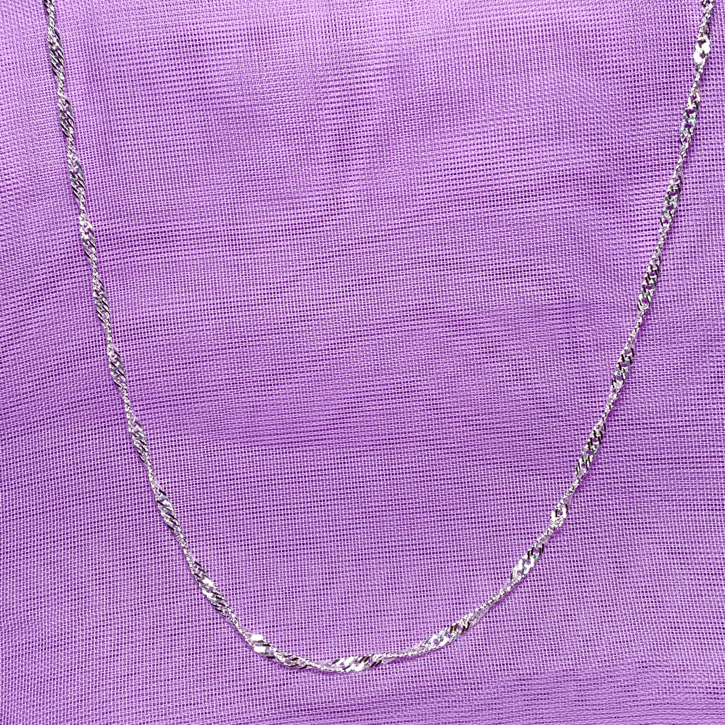 Necklace fine twisted curb Singapore sterling silver chain