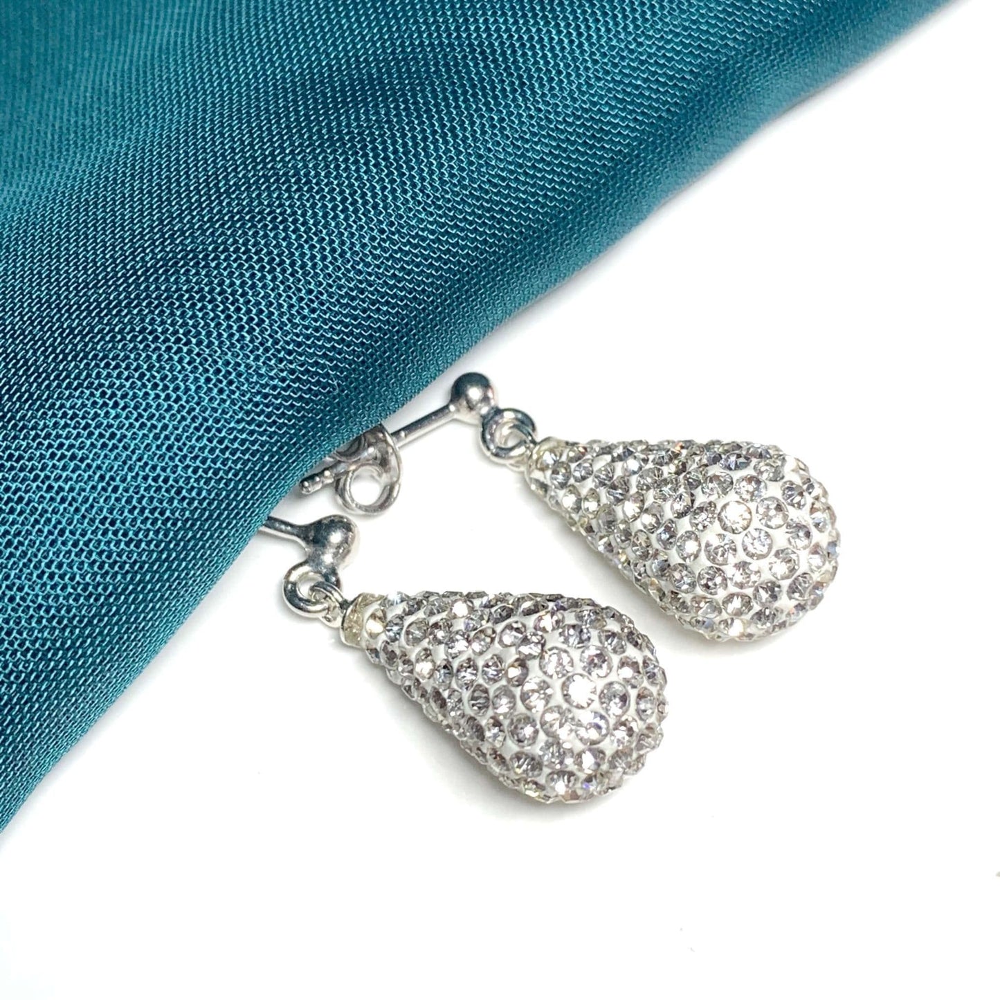 Not Tresor Paris white teardrop pear shaped drop earrings