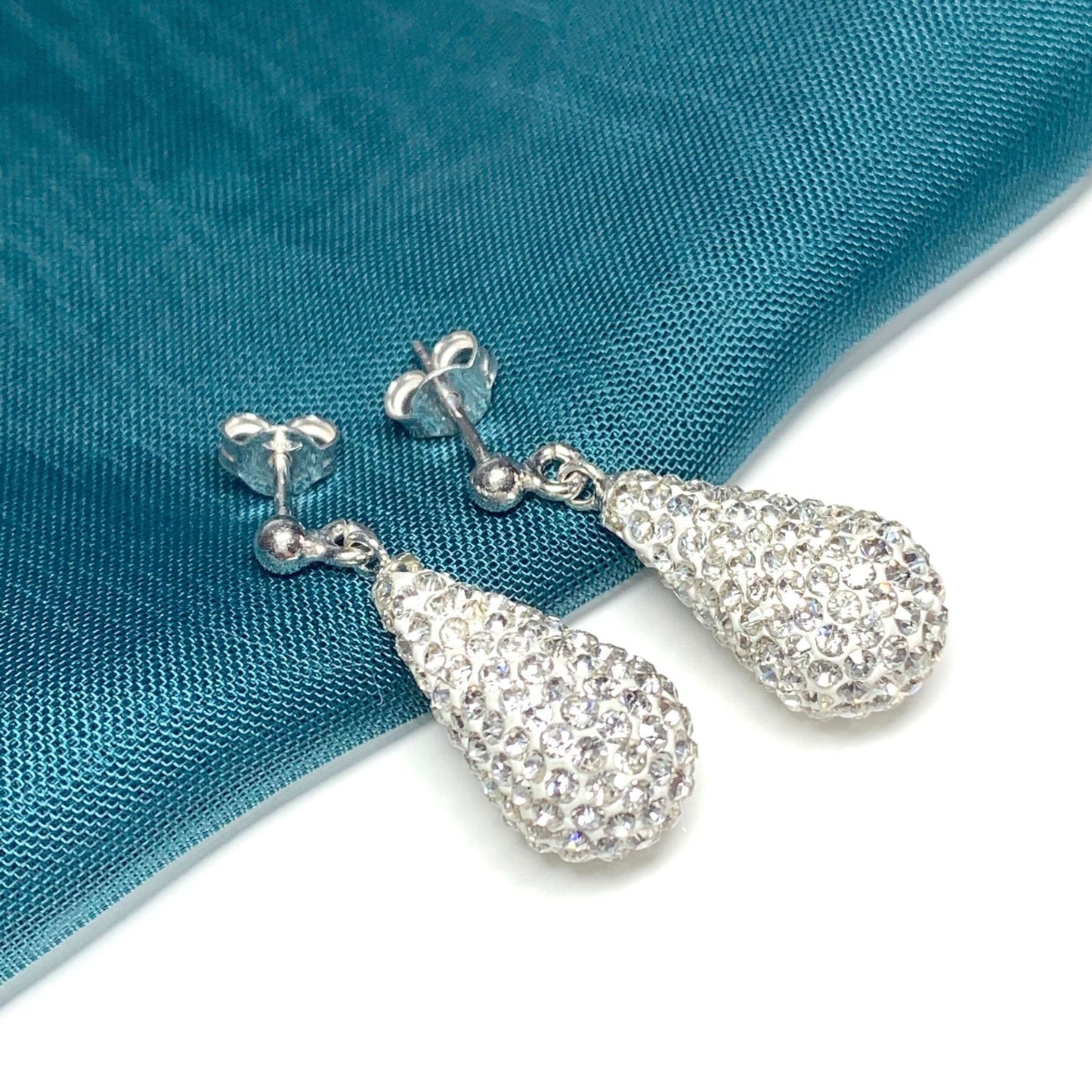 Not Tresor Paris white teardrop pear shaped drop earrings