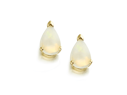 Opal Yellow Gold Pear Shaped Earrings