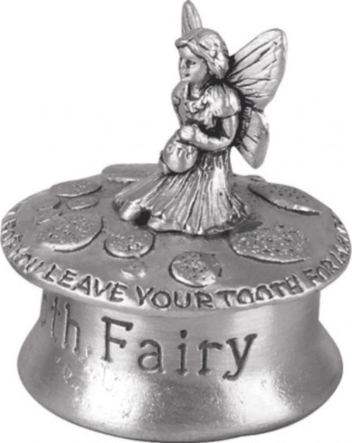 Pewter Kneeling Tooth Fairy First Tooth Box Christening Gift