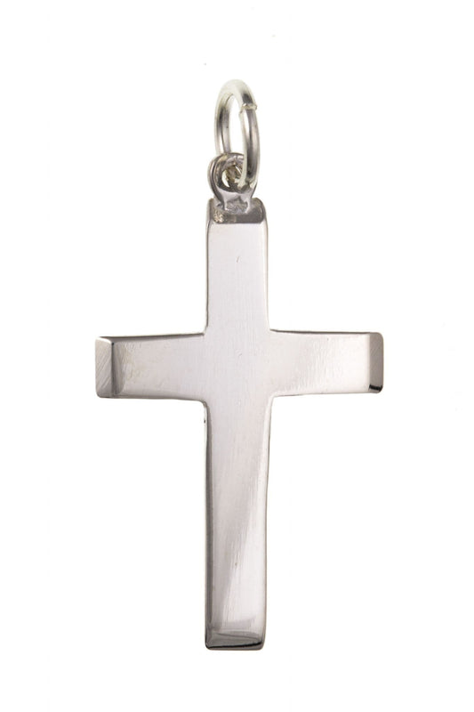 Plain sterling silver cross including chain