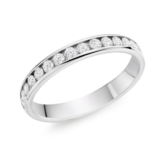 Platinum Diamond Channel Set Wedding Ring 45 Points