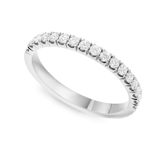 Platinum Diamond Claw Set Wedding Ring 72 Points