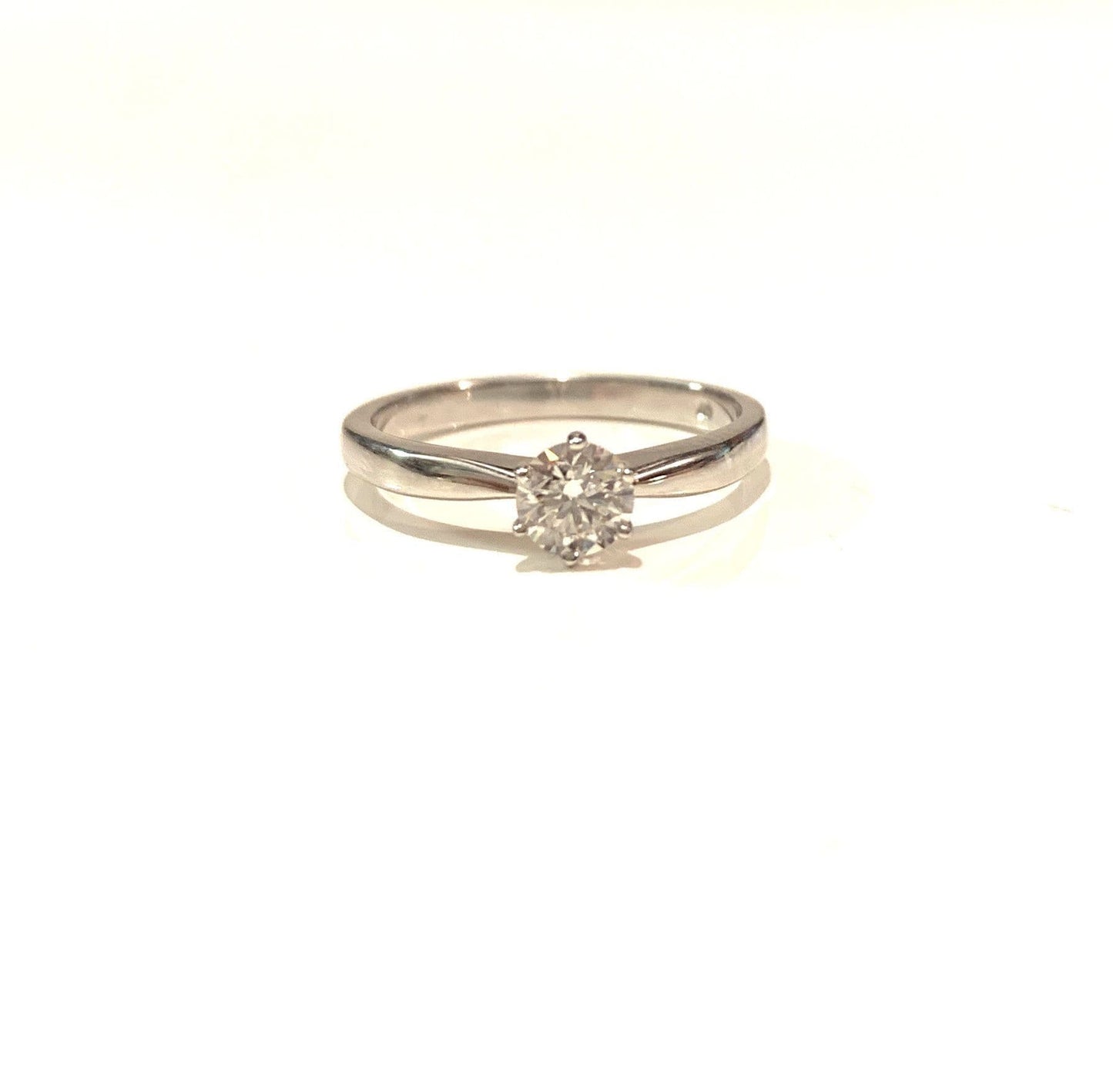 Platinum Six Claw Diamond Single Stone Engagement Ring 25 points