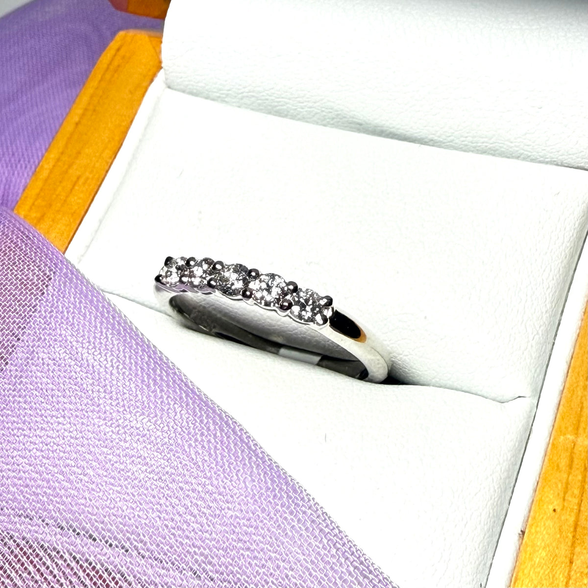 Platinum real diamond eternity ring claw set 35 points claw setting
