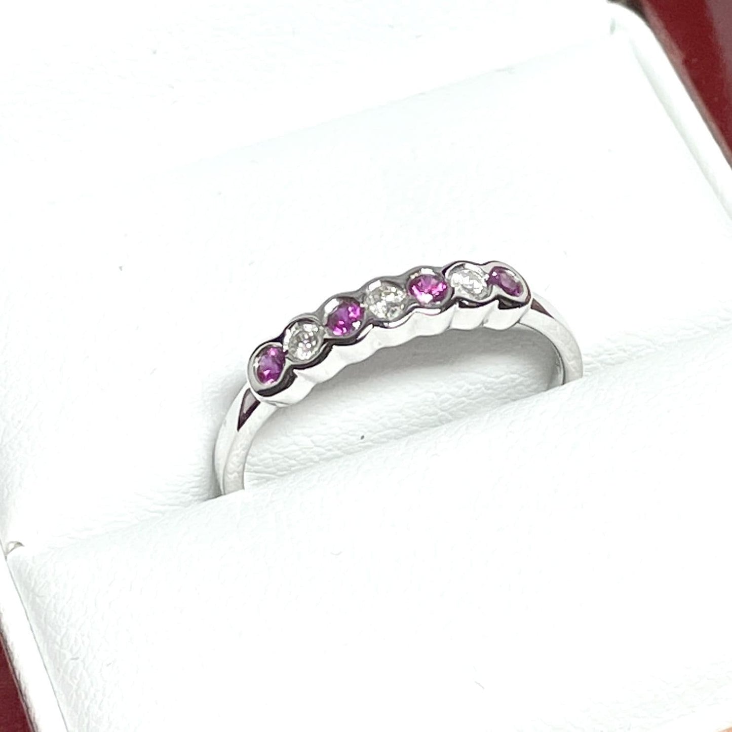 Ruby And Diamond White Gold Eternity Ring