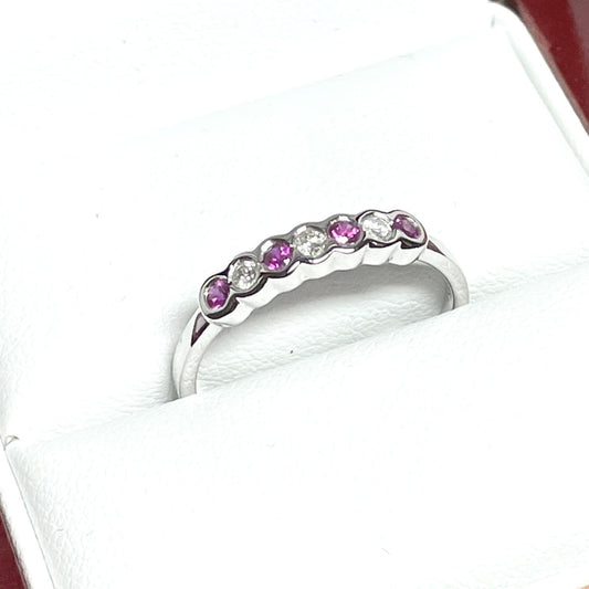 Ruby And Diamond White Gold Eternity Ring