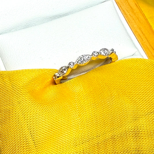 Real round cut diamond eternity ring white gold 17 points