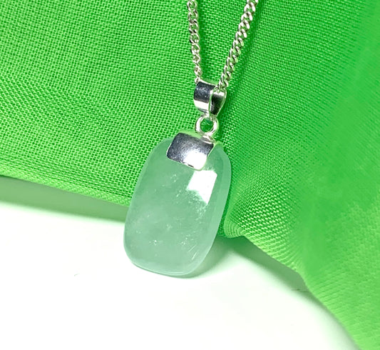 Real green jade cushion necklace