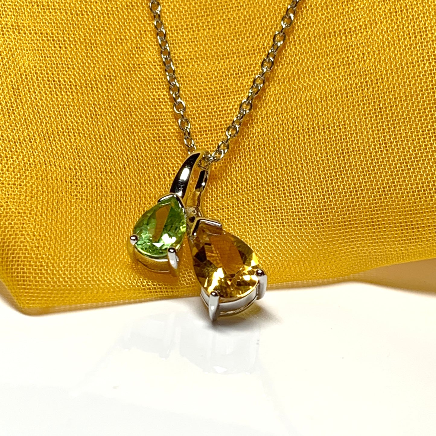 Real peridot and citrine fancy necklace