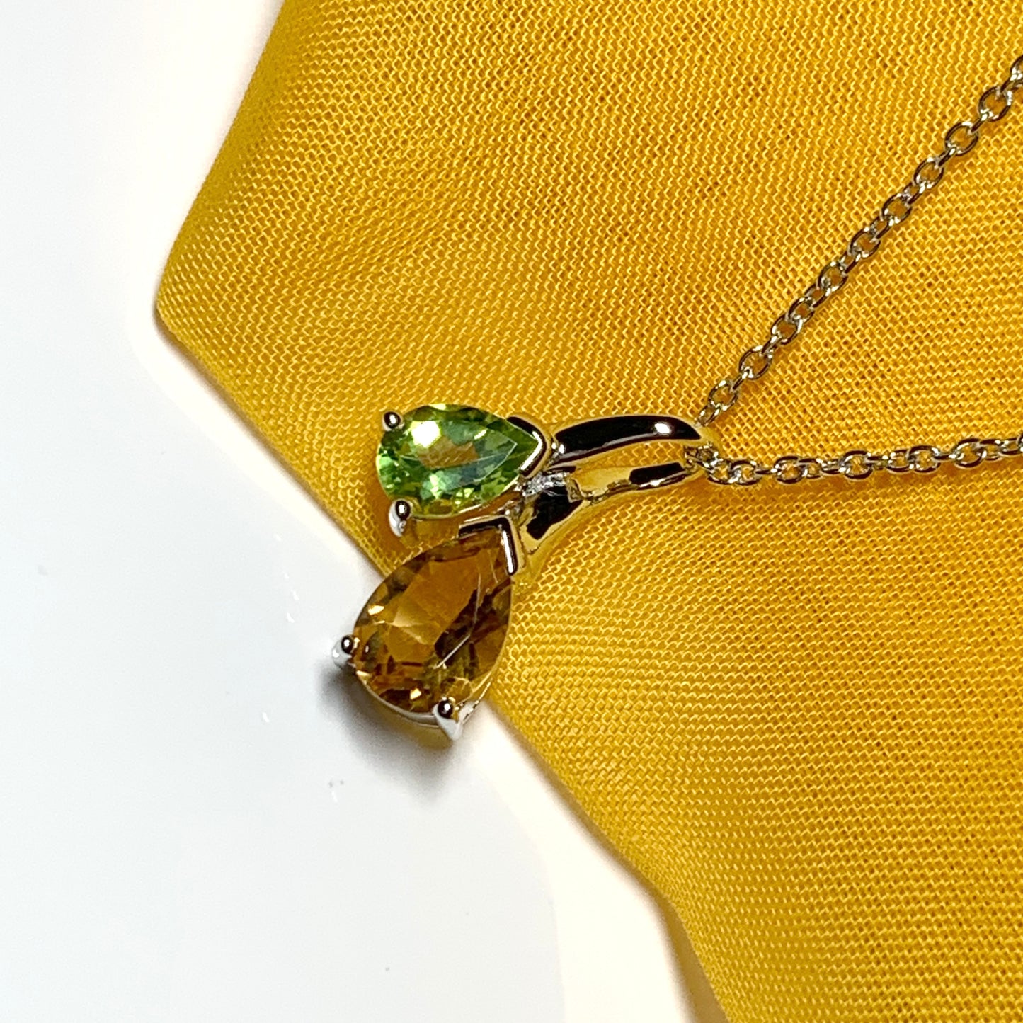 Real peridot and citrine fancy necklace