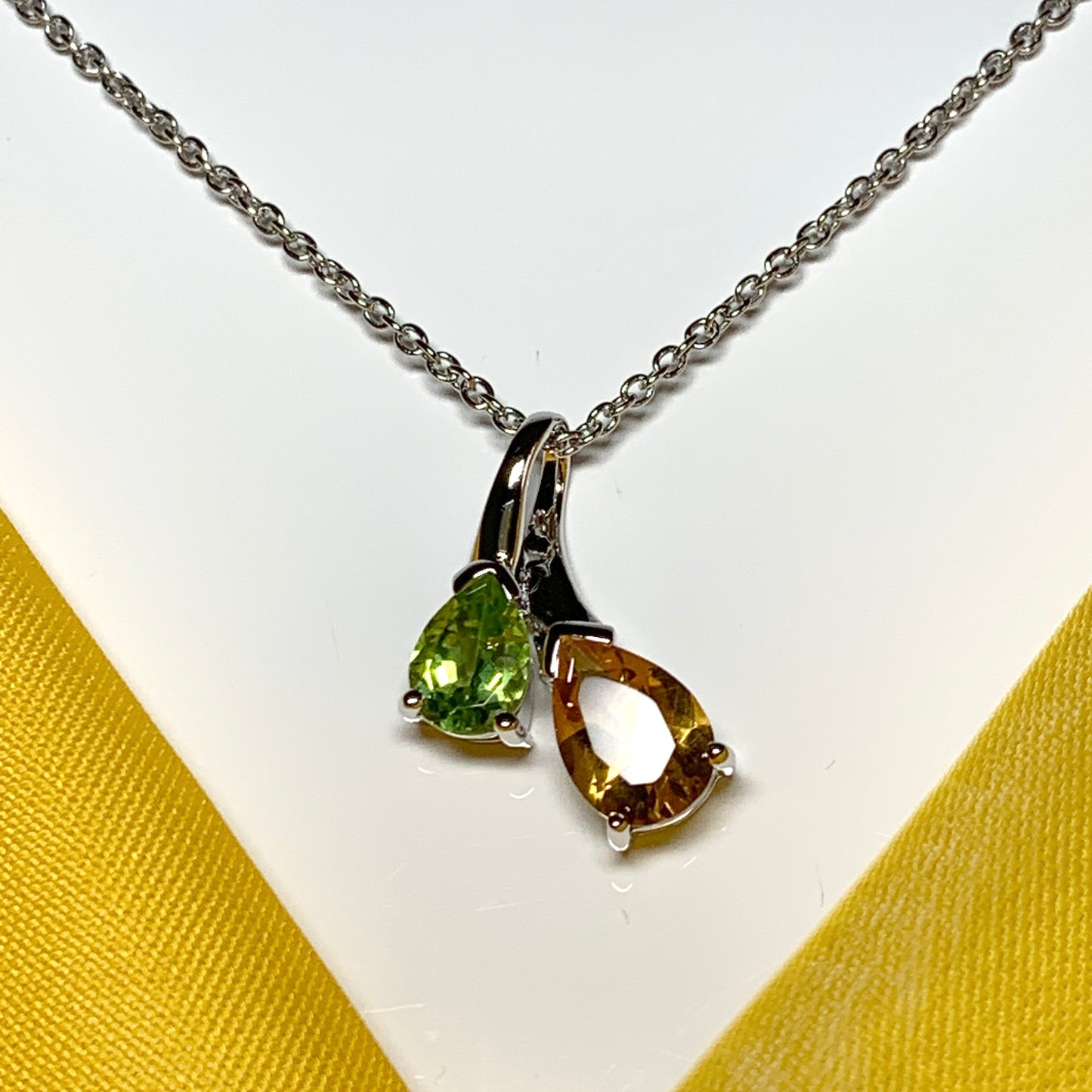 Real peridot and citrine fancy necklace