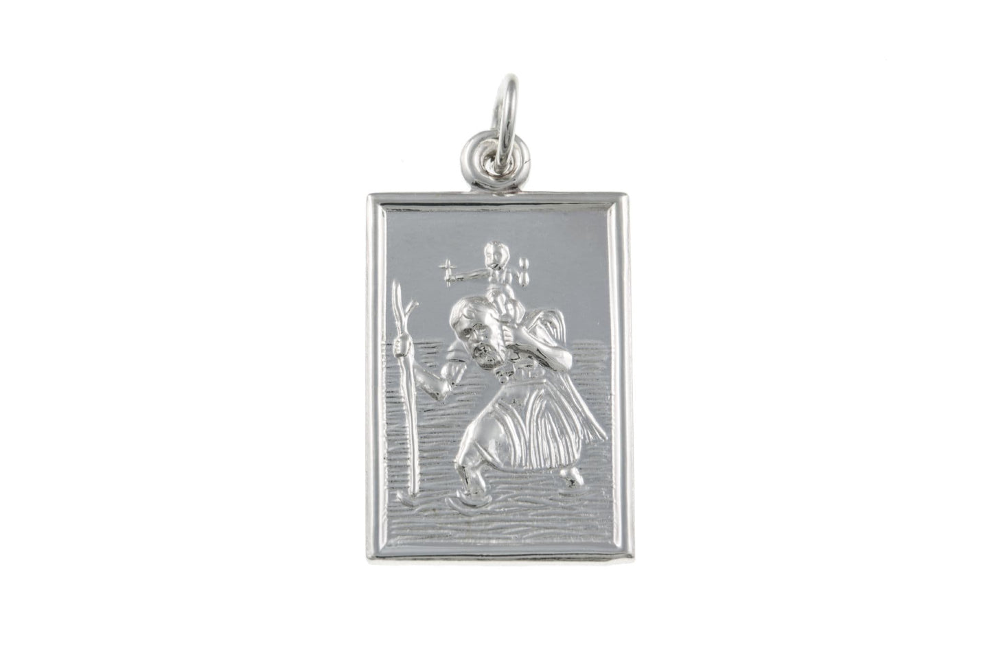 Rectangular Sterling Silver St. Christopher