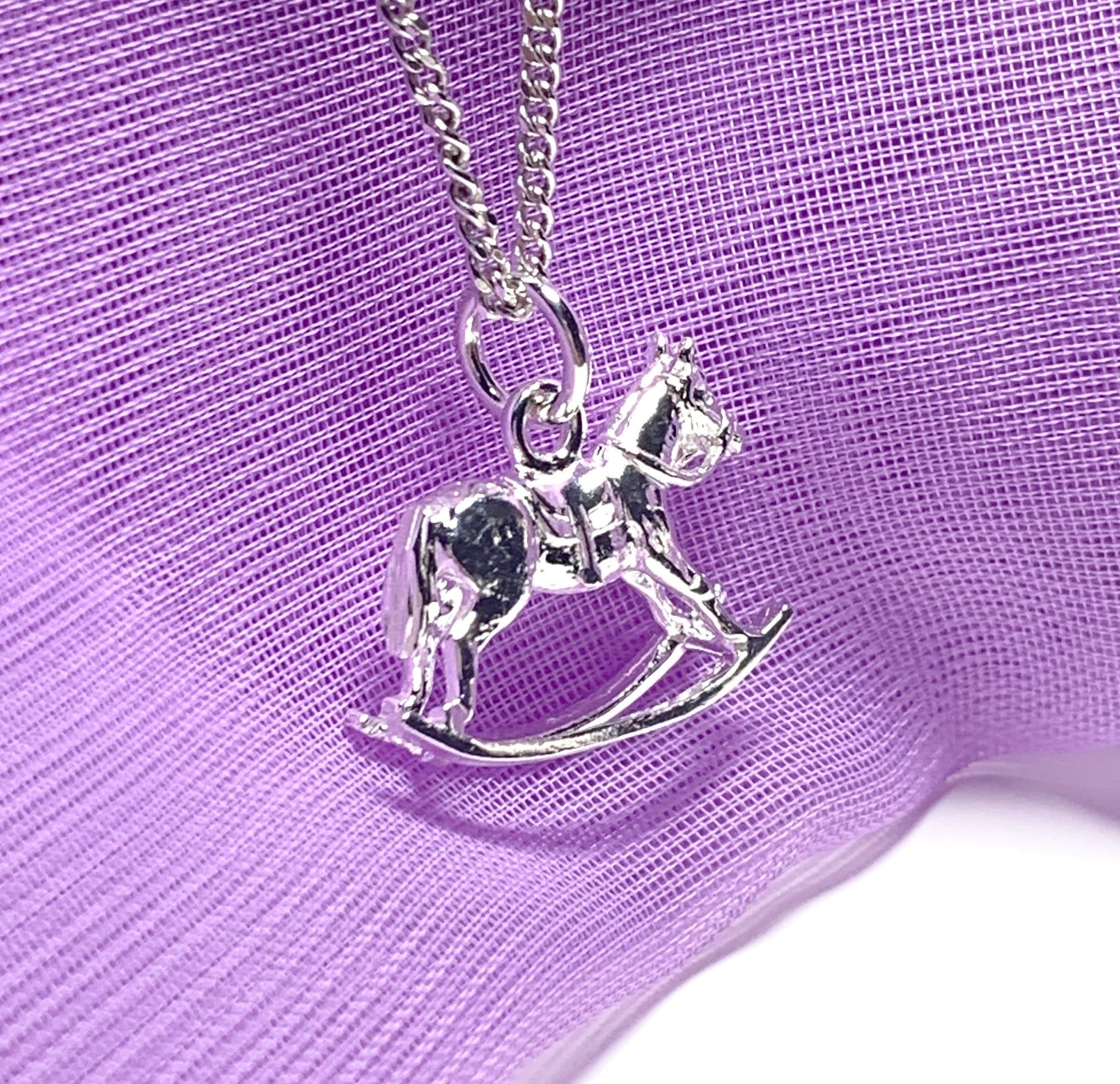 Rocking horse necklace sterling silver
