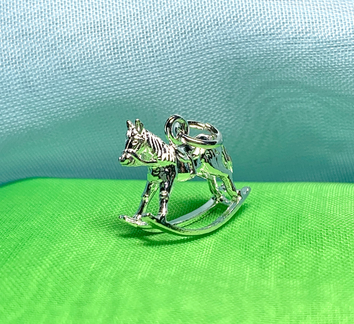 Rocking horse necklace or charm sterling silver