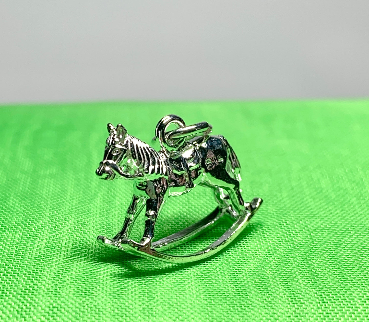 Rocking horse necklace or charm sterling silver