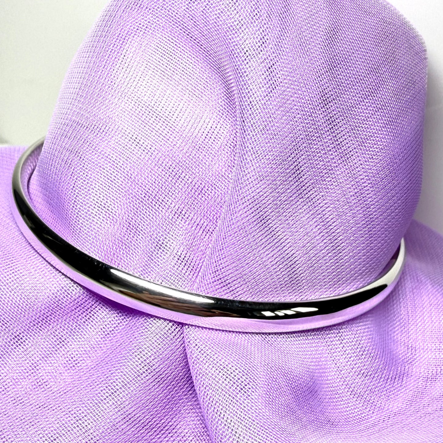 Rounded plain sterling silver polished bangle