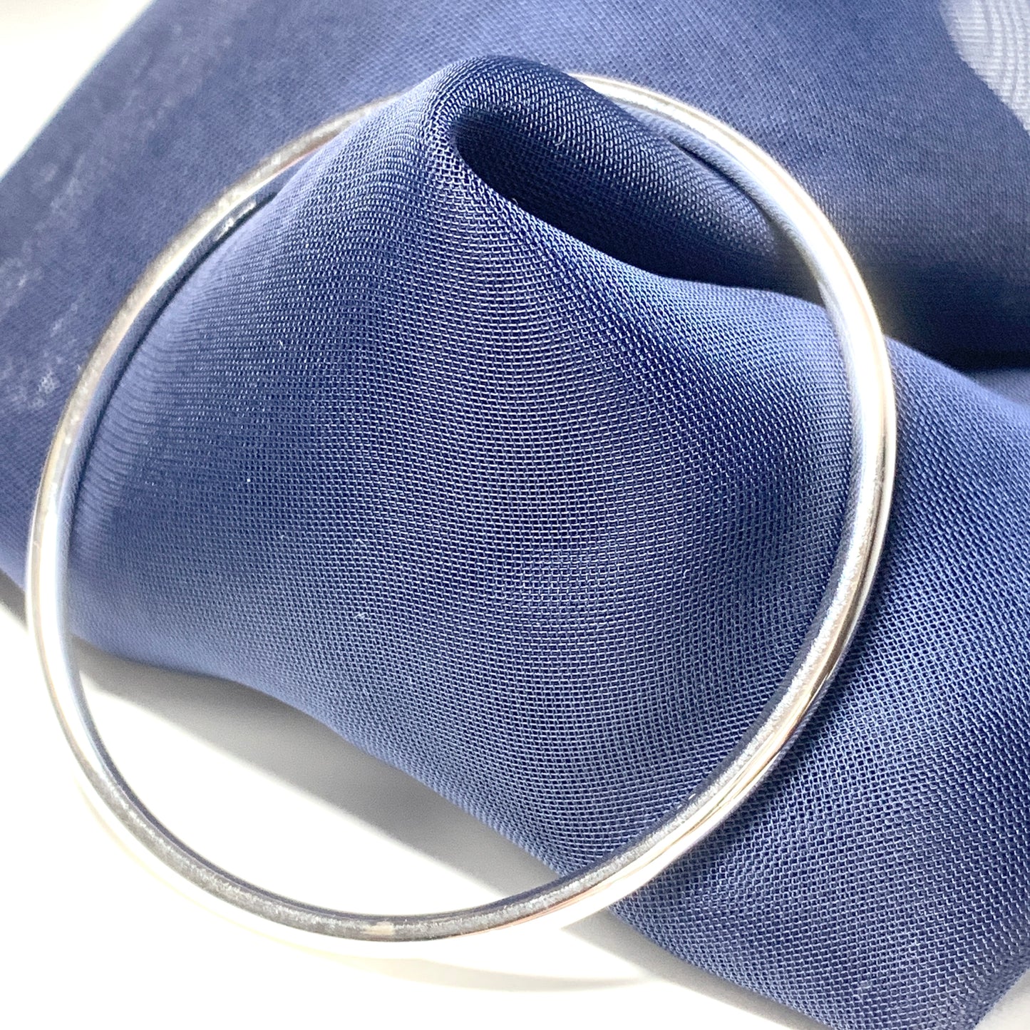 Round solid bangle 3 mm round plain sterling silver polished slave bangle