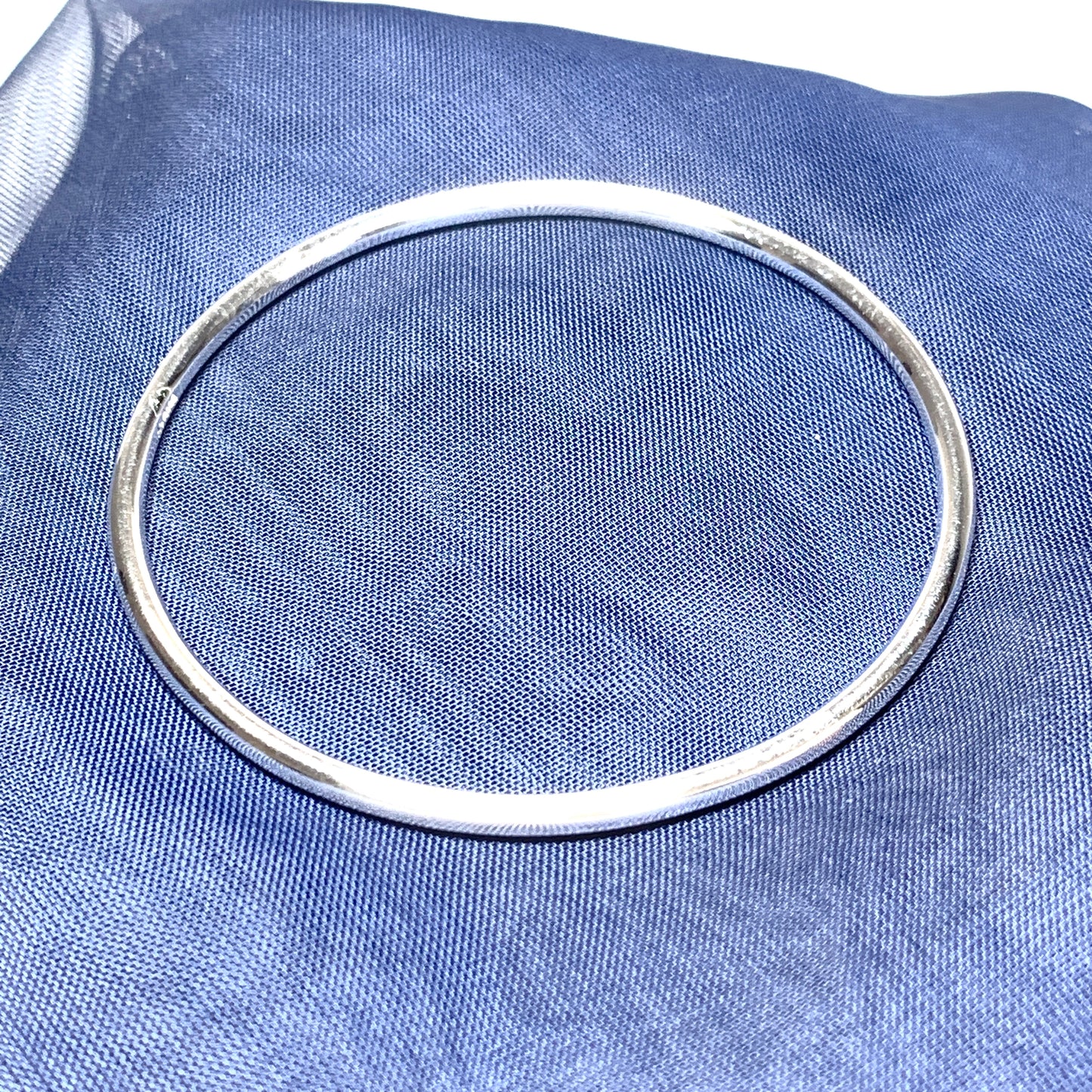 Round solid bangle 3 mm round plain sterling silver polished slave bangle