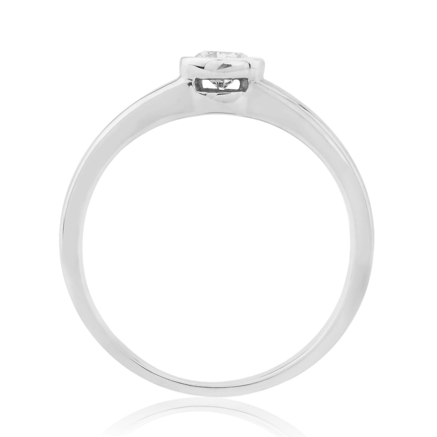 Engagement ring quarter carat diamond rubbed over solitaire single stone white gold 25 points