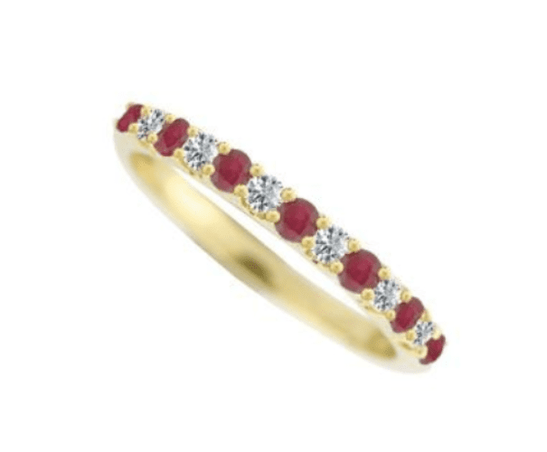 Ruby And Diamond Eternity Ring Yellow Gold