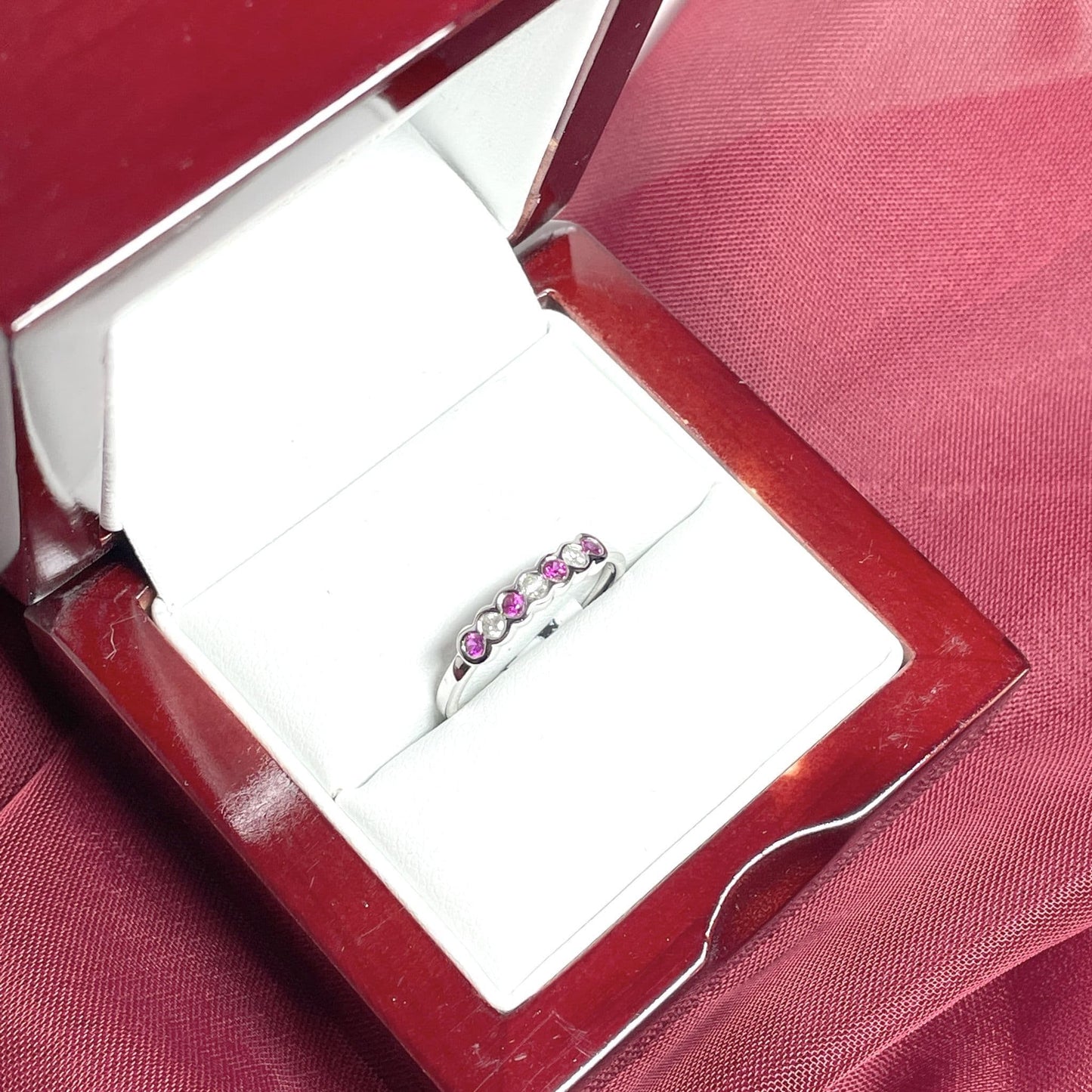 Ruby And Diamond White Gold Eternity Ring