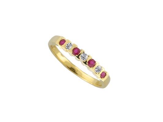 Ruby And Diamond Yellow Gold Eternity Ring