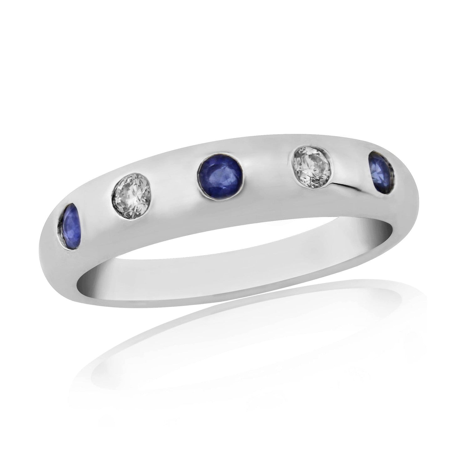 Sapphire And Diamond White Gold Eternity Ring