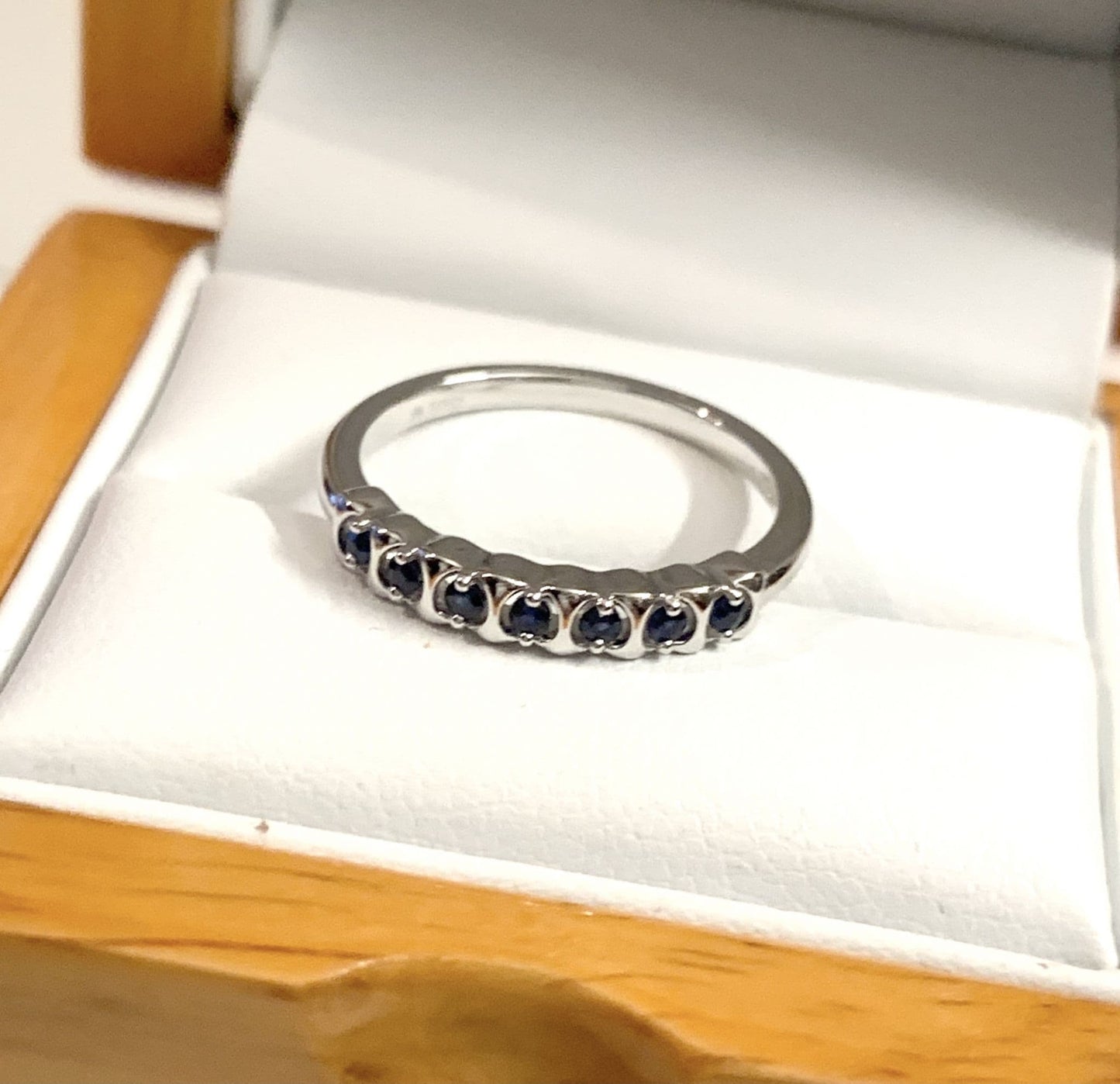 Dark Blue Sapphire Eternity Ring White Gold