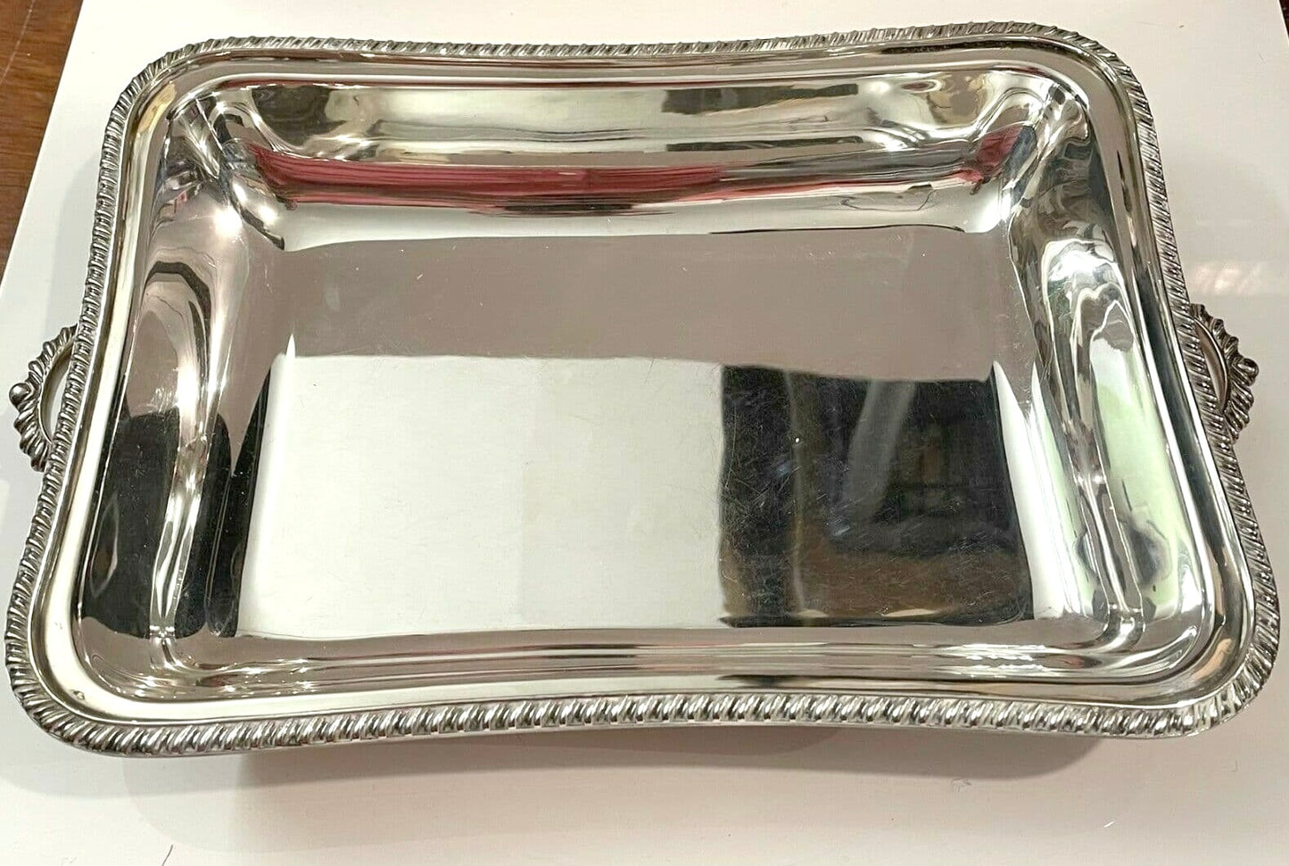 Silver plated serving tray with handles 10.5 inches x 7.5 inches - Pre Loved